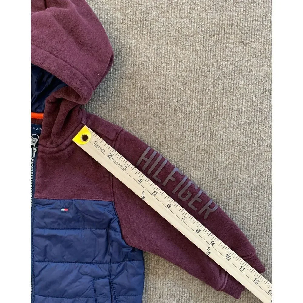Tommy Hilfiger Jacket Toddler 18M Hooded Colorblock Nylon Spell Out Youth Fleece